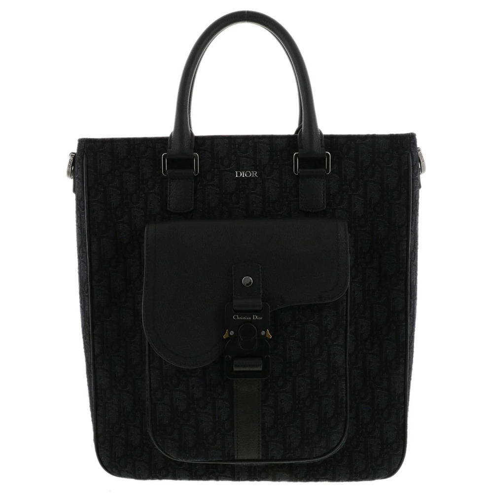 Dior Saddle Tote Bag Canvas Black